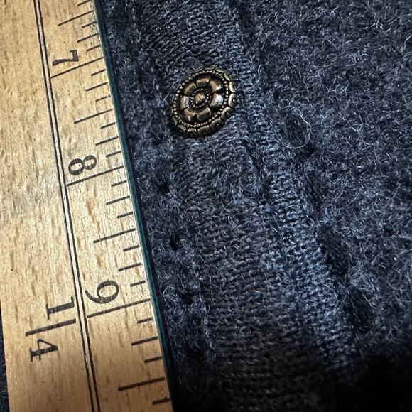 ALPS Gray Grey Wool Embroidered Floral Vest Metal Buttons XL - Picture 10 of 15
